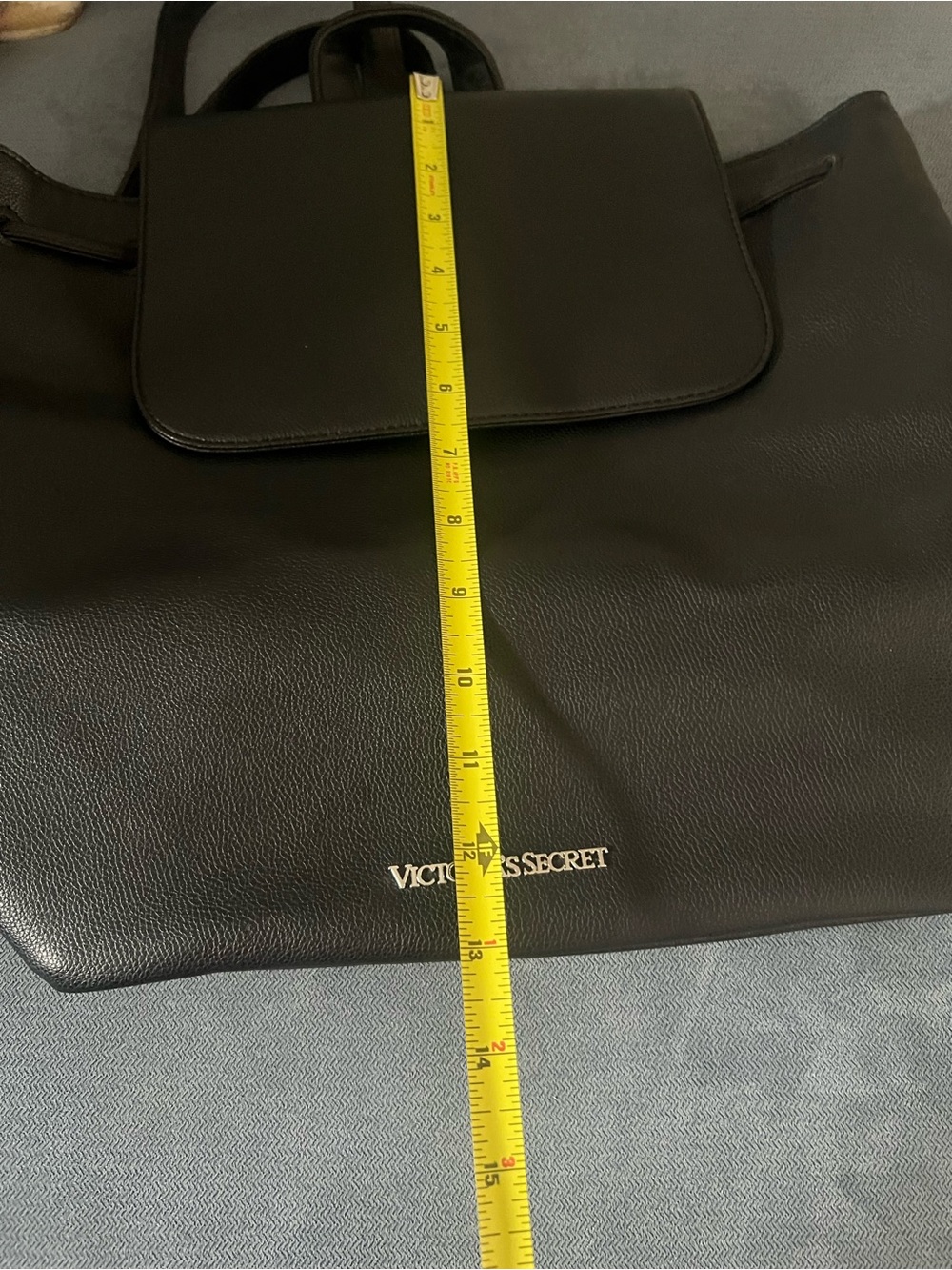 Victoria's Secret Black Pebbled Leather Backpack - Picture 5 of 6